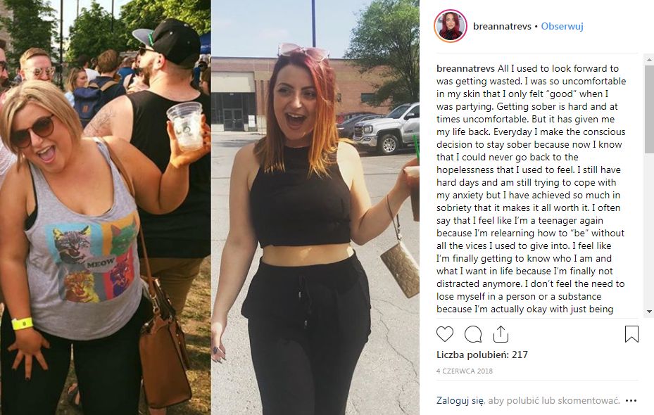 Zrezygnowała z alkoholu [instagram.com]