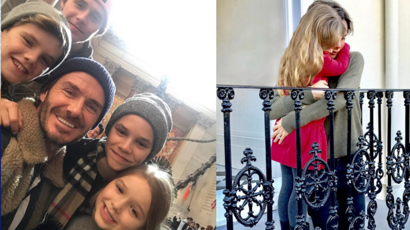 Victoria i David Beckham z dziećmi