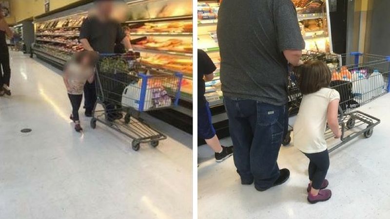 Kilkuletnia dziewczynka przywiązana do wózka sklepowego za włosy. Ojciec chciał ją ''ukarać''