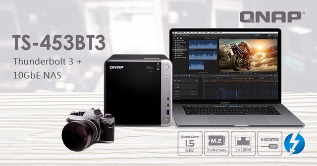 QNAP TS-453BT3 – czterordzeniowy, czterozatokowy NAS z Thunderbolt 3