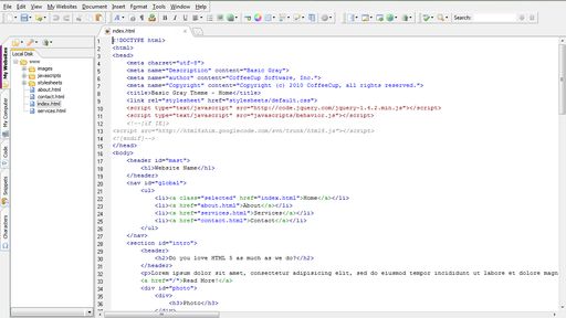 CoffeeCup Free HTML Editor