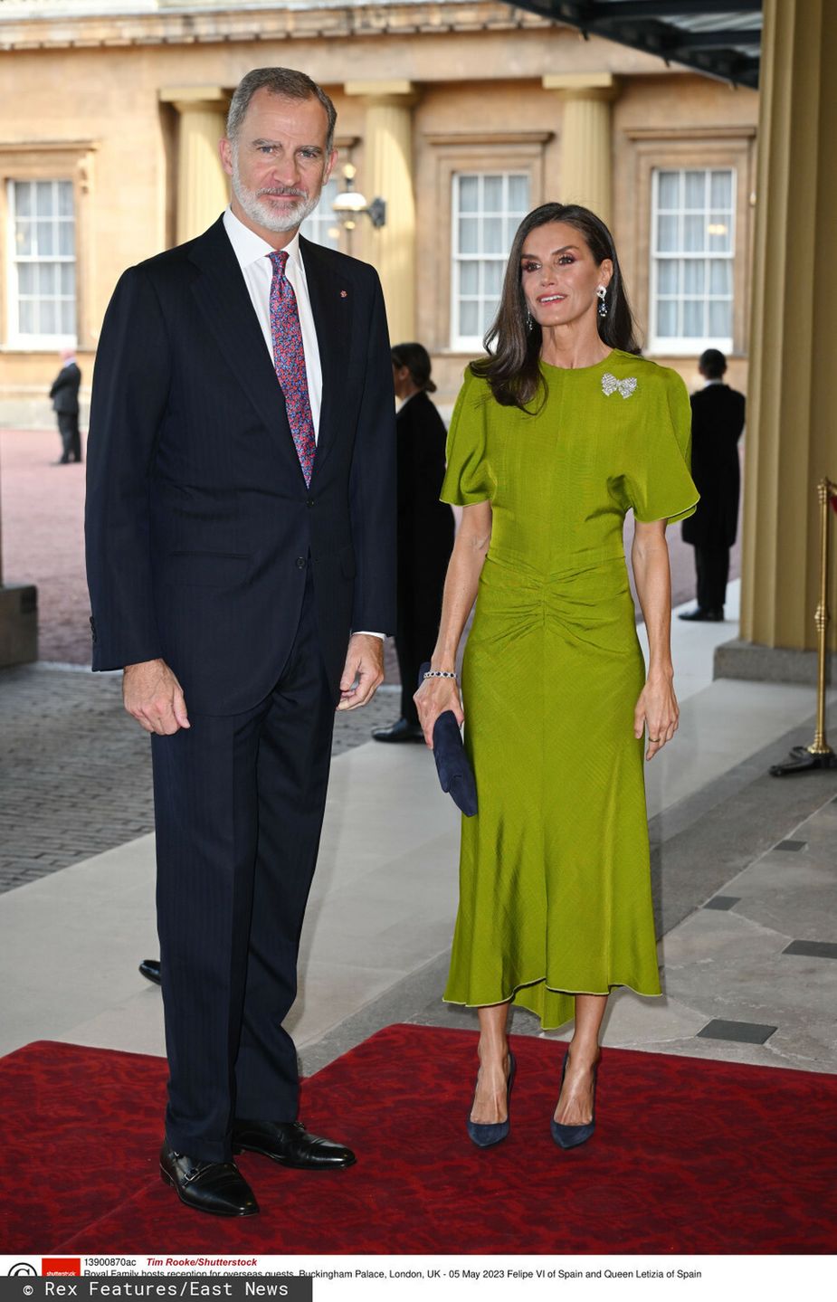 Filip i Letizia z Hiszpanii - przyjęcie przed koronacją Karola III  (fot. East News)