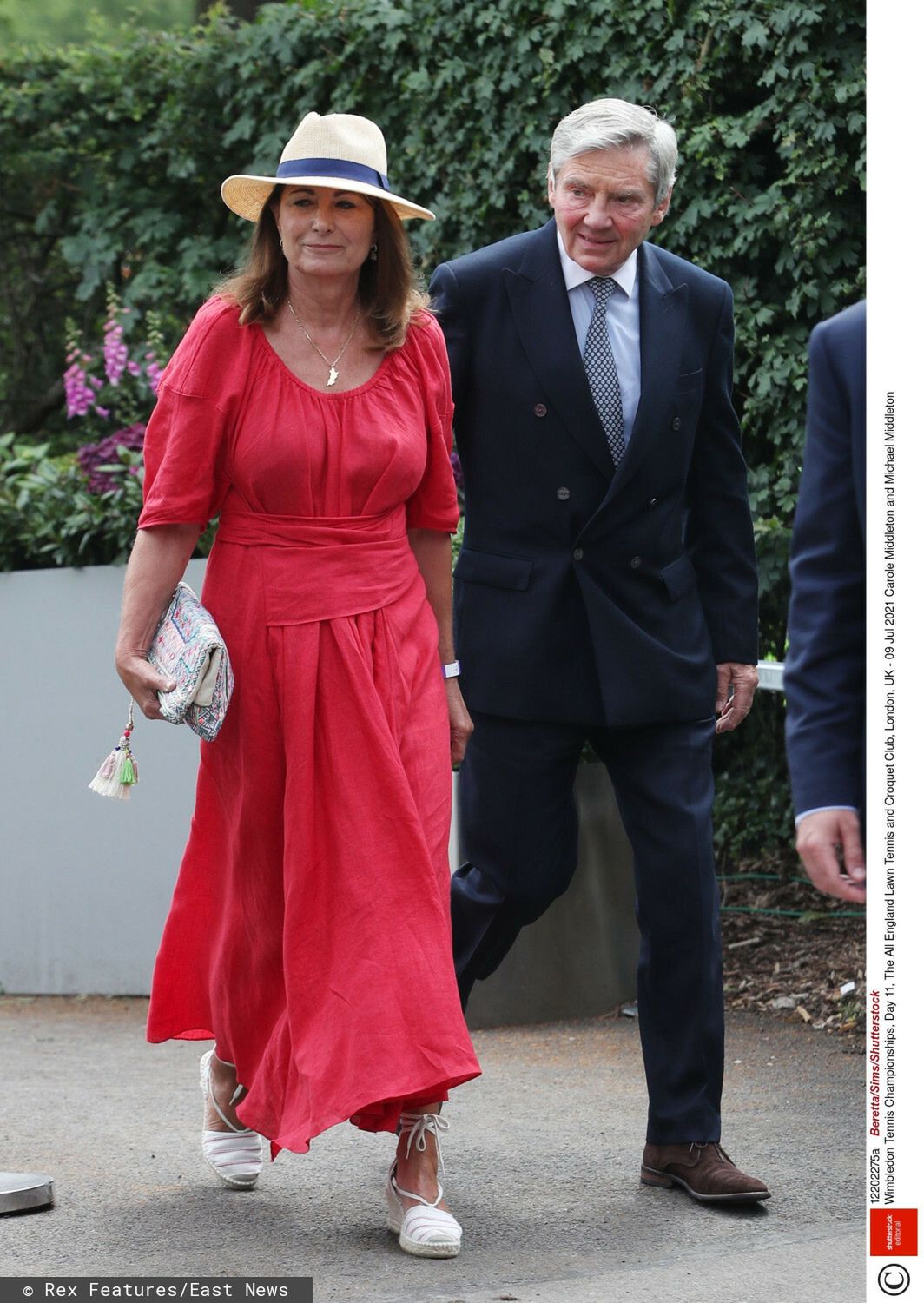 Mandatory Credit: Photo by Beretta/Sims/Shutterstock (12202275a)  Carole Middleton and Michael Middleton  Wimbledon Tennis Championships, Day 11, The All England Lawn Tennis and Croquet Club, London, UK - 09 Jul 2021