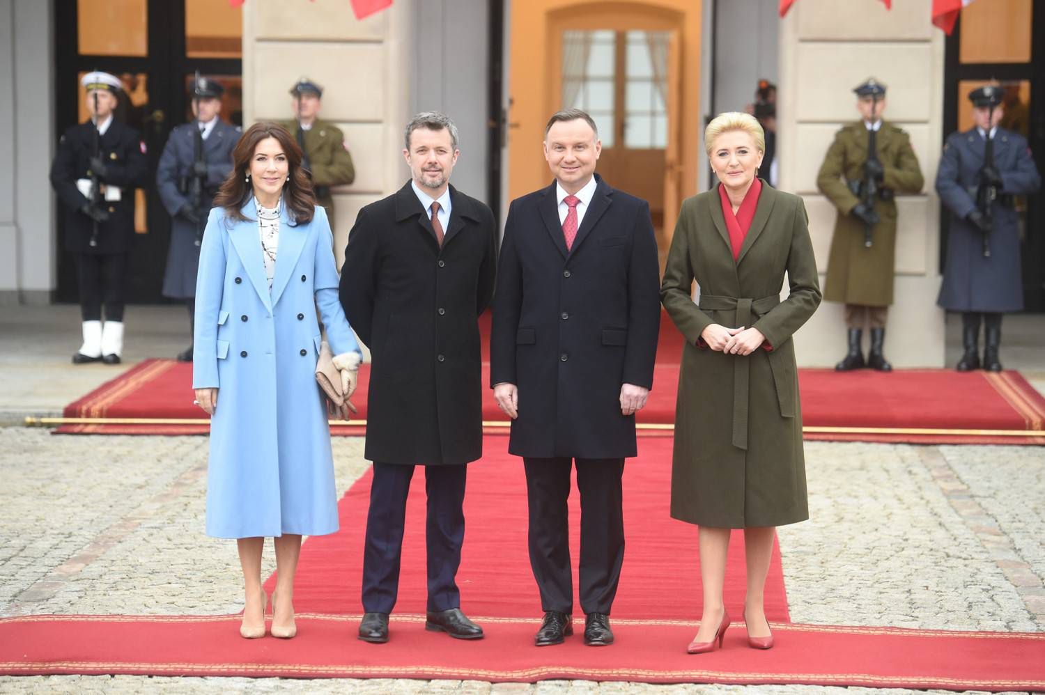 Agata Duda i Andrzej Duda z duńską rodziną królewską w Warszawie