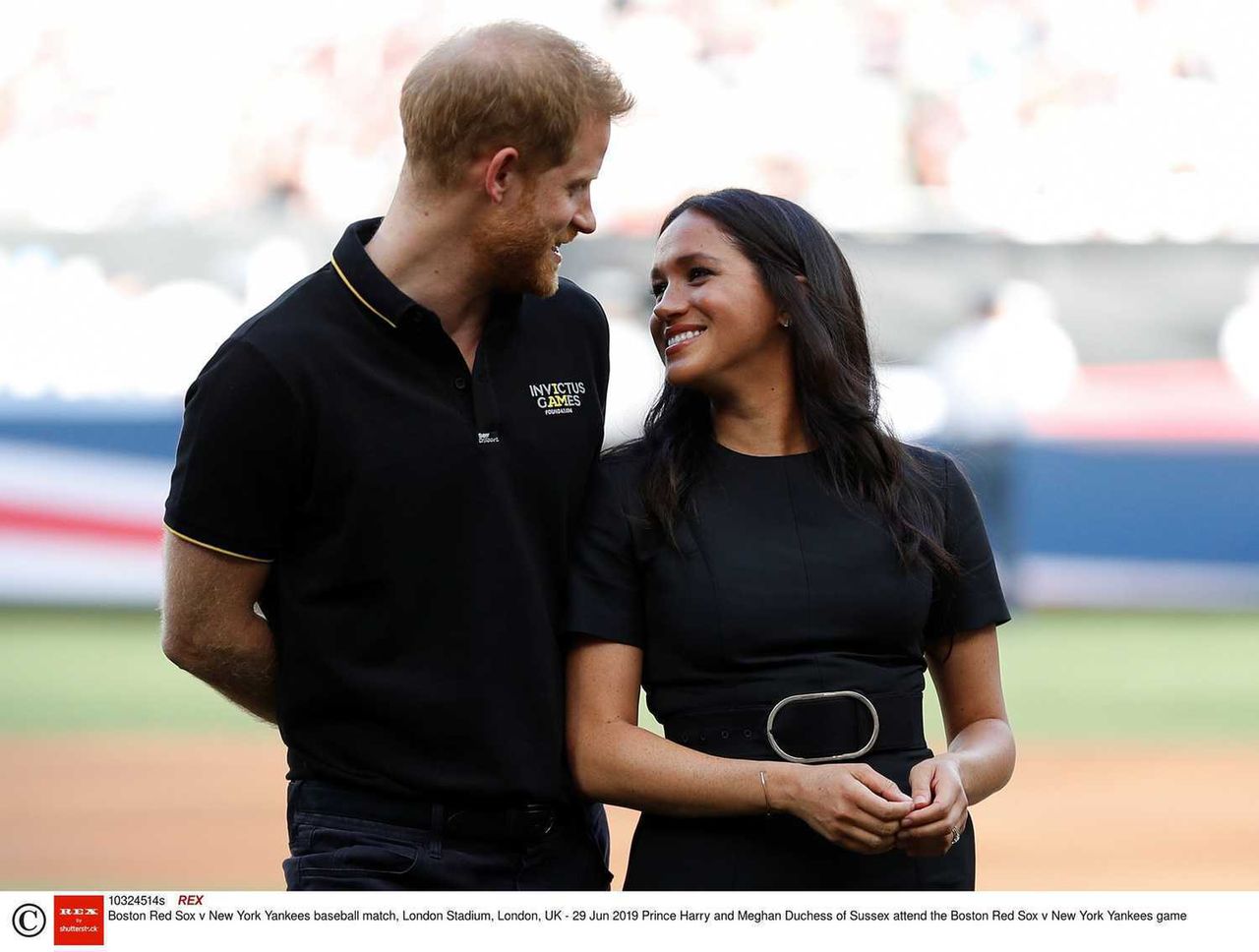 Meghan Markle i książę Harry na meczu baseballowym Boston Red Sox z New York Yankees