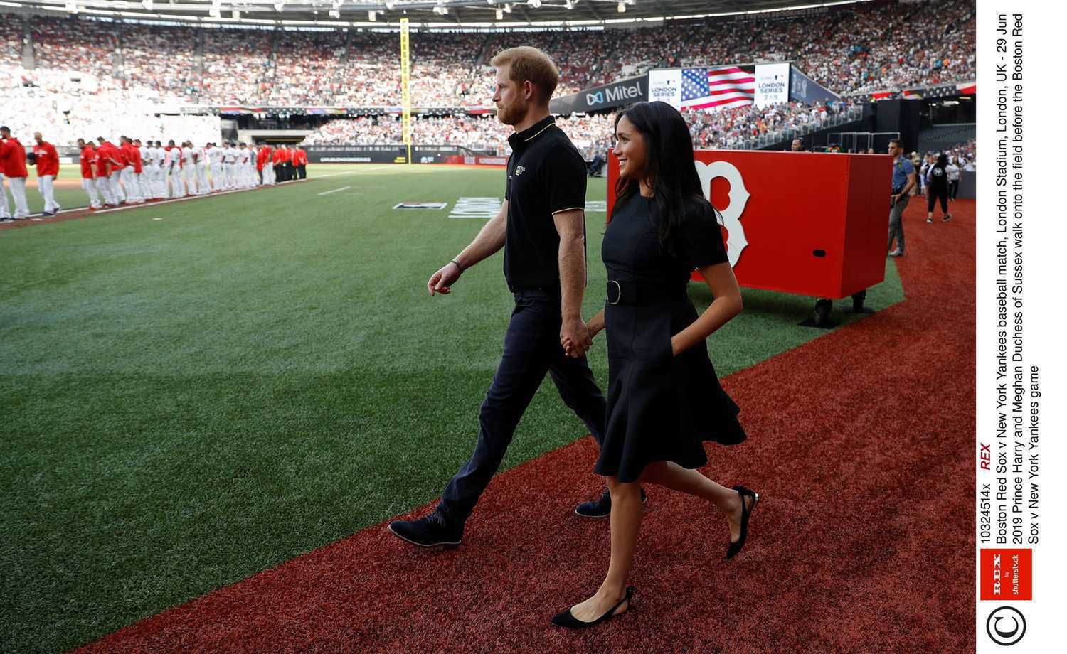 Meghan Markle i książę Harry na meczu baseballowym Boston Red Sox z New York Yankees