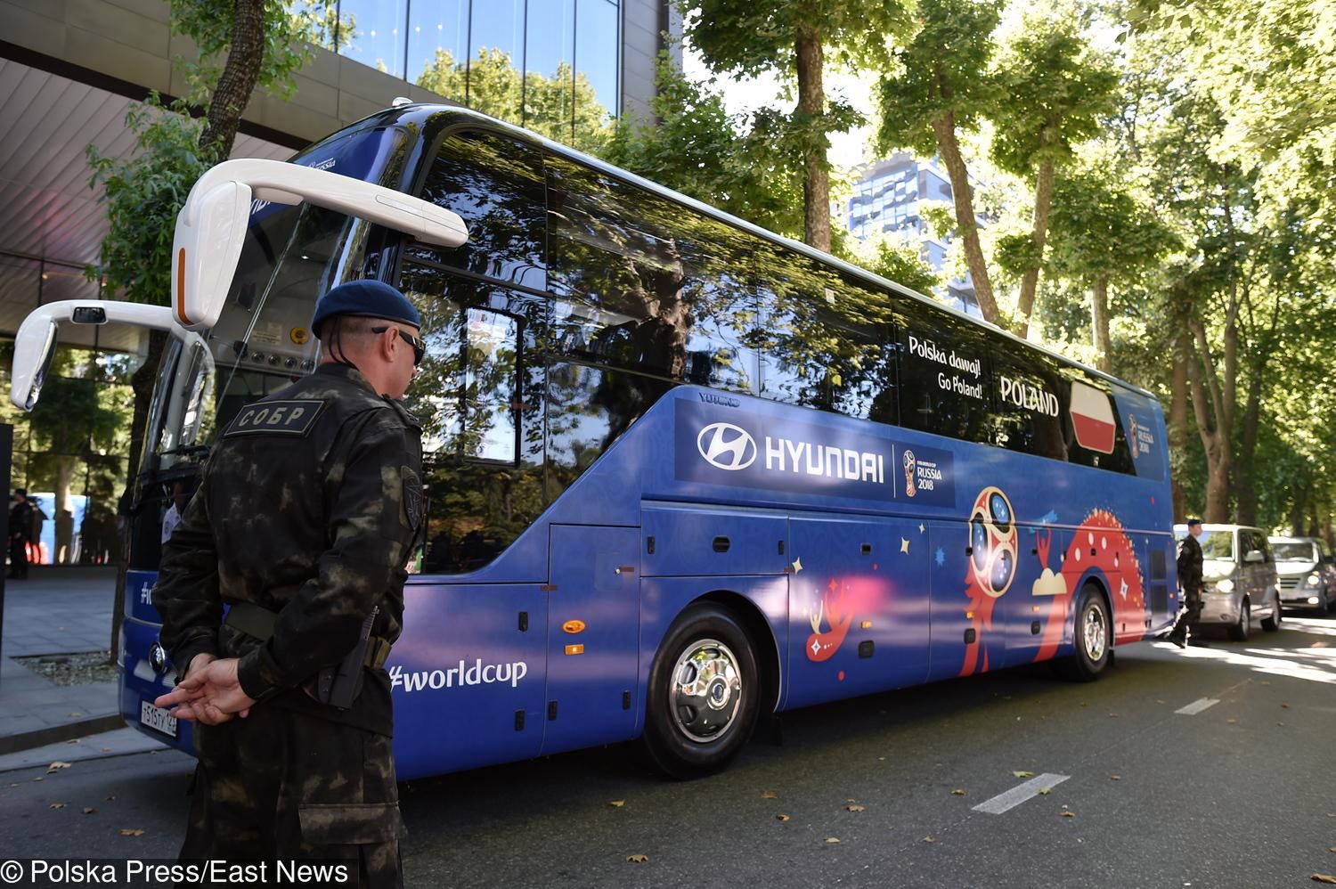 Autobus polskiej reprezentacji na Mundialu 2018
