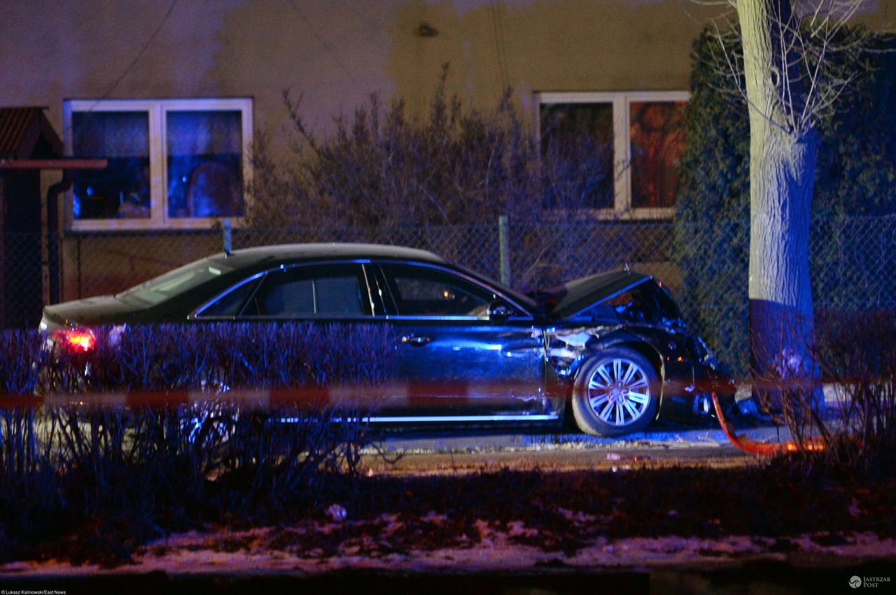 Audi premier Beaty Szydło uderzyło w drzewo