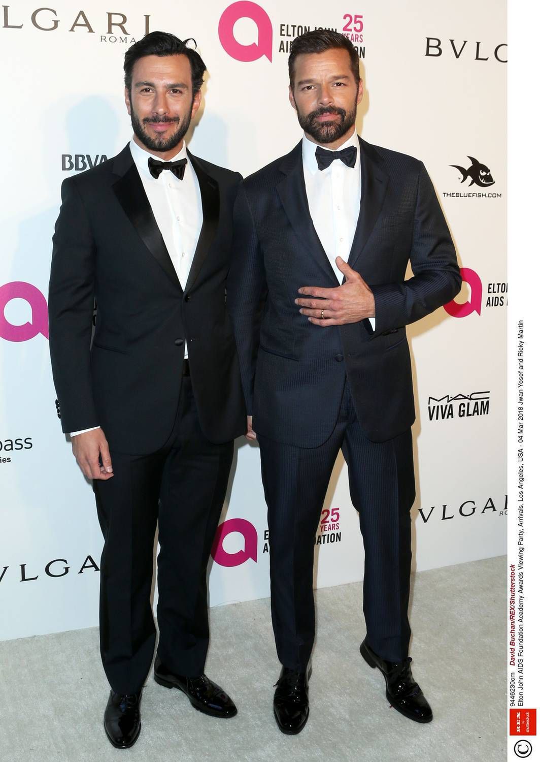 Mandatory Credit: Photo by David Buchan/REX/Shutterstock (9446230cm)  Jwan Yosef and Ricky Martin  Elton John AIDS Foundation Academy Awards Viewing Party, Arrivals, Los Angeles, USA - 04 Mar 2018