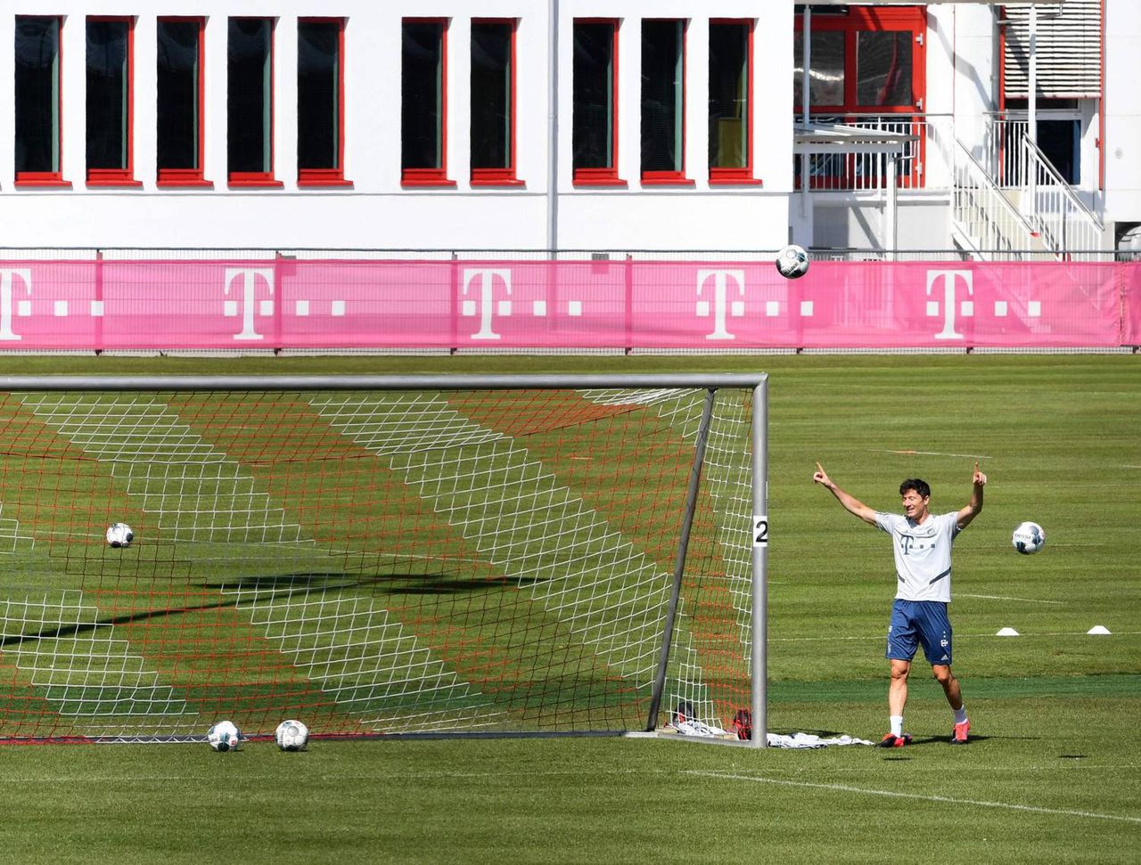 Robert Lewandowski na treningu