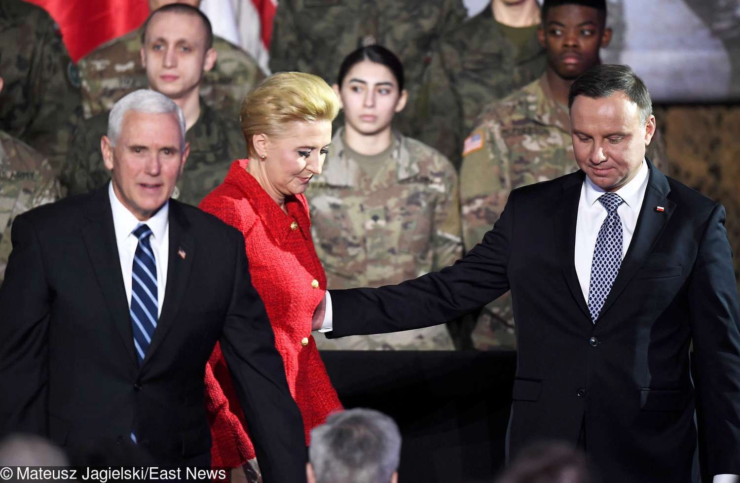 Agata Duda na spotkaniu z wiceprezydentem USA, Michaelem Pencem