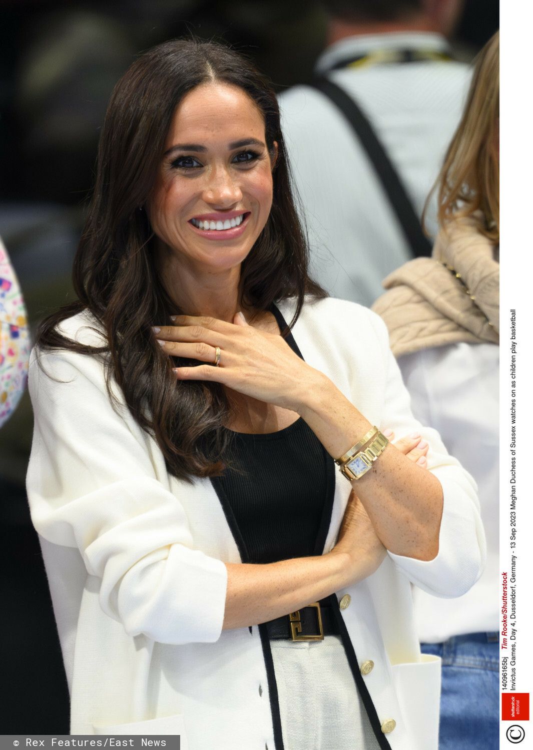 Mandatory Credit: Photo by Tim Rooke/Shutterstock (14096165bj)
Meghan Duchess of Sussex watches on as children play basketball

13 Sep 2023
Invictus Games, Day 4, Dusseldorf, Germany - 13 Sep 2023