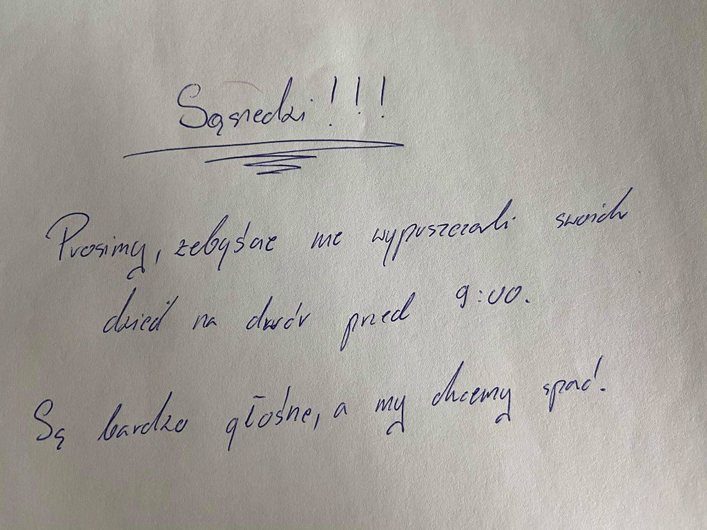 Część listu do sąsiadów