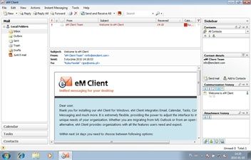 eM Client - widok ogólny