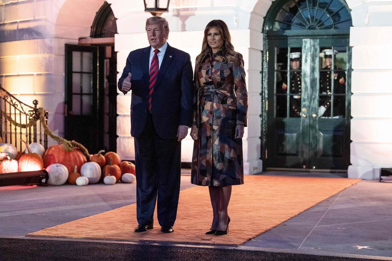 Melania Trump i Donald Trump - goście w Biały Domu, Halloween 2019