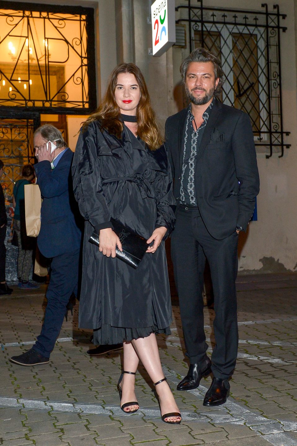 Karolina Malinowska i Olivier Janiak na premierze sztuki Kwartet
