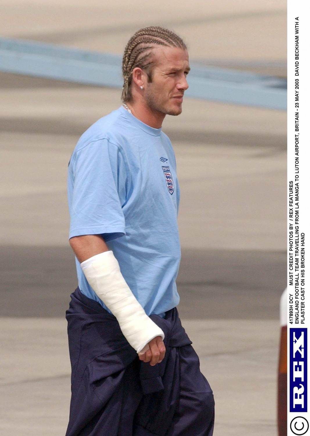 David Beckham nosił warkoczyki, 2003 rok