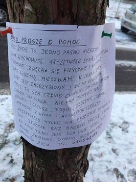 Kiedyś powiesiła kartkę z apelem na drzewie. Dzisiaj znowu potrzebuje pomocy