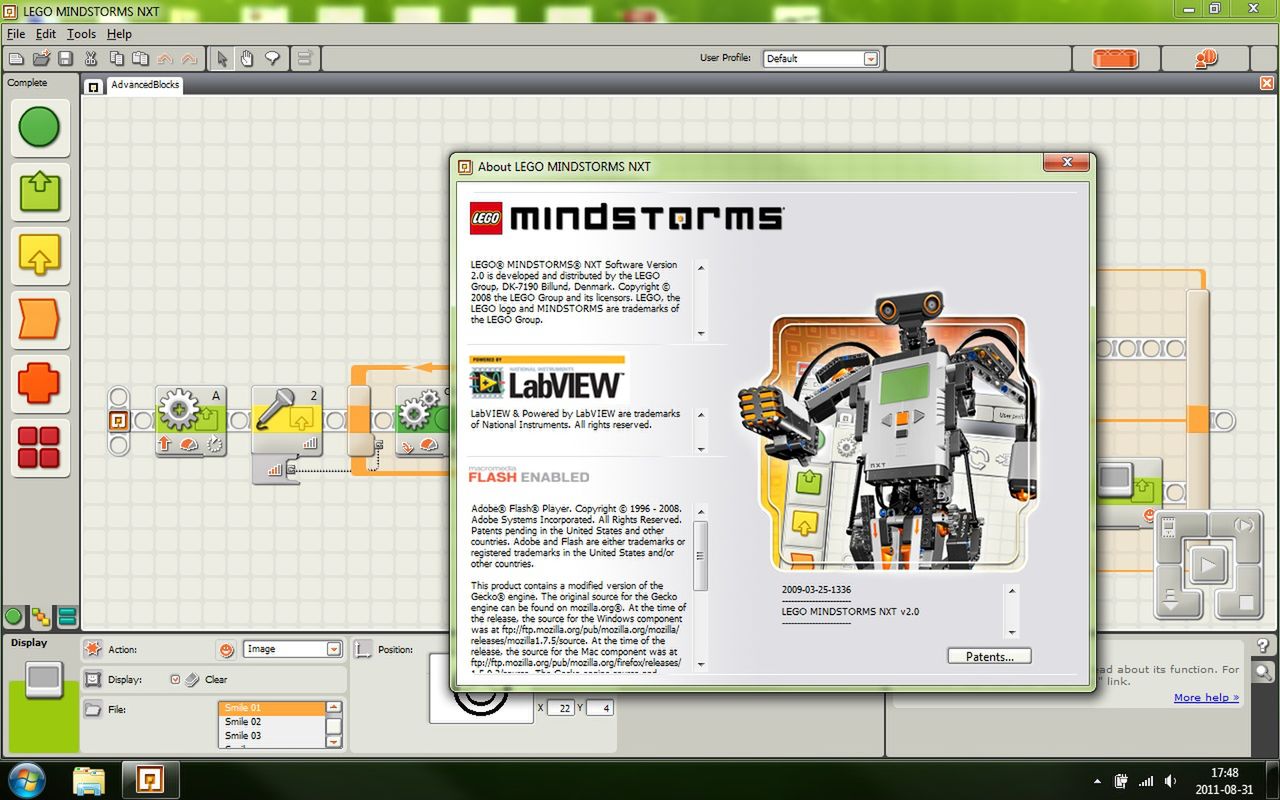 Okno informacyjne NXT-G