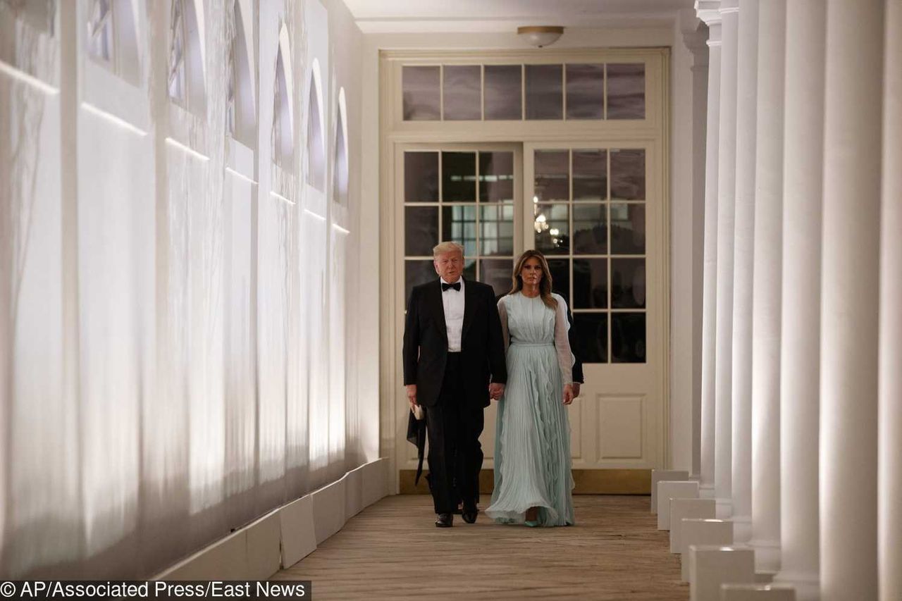 Melania Trump - biała kreacja na kolację w Białym Domu