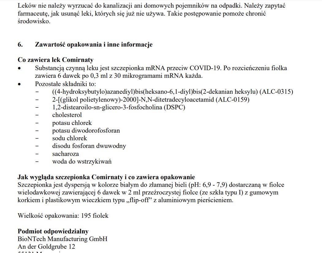 Producent informuje, że jedna fiolka to po rozcieńczeniu sześć dawek szczepionki
