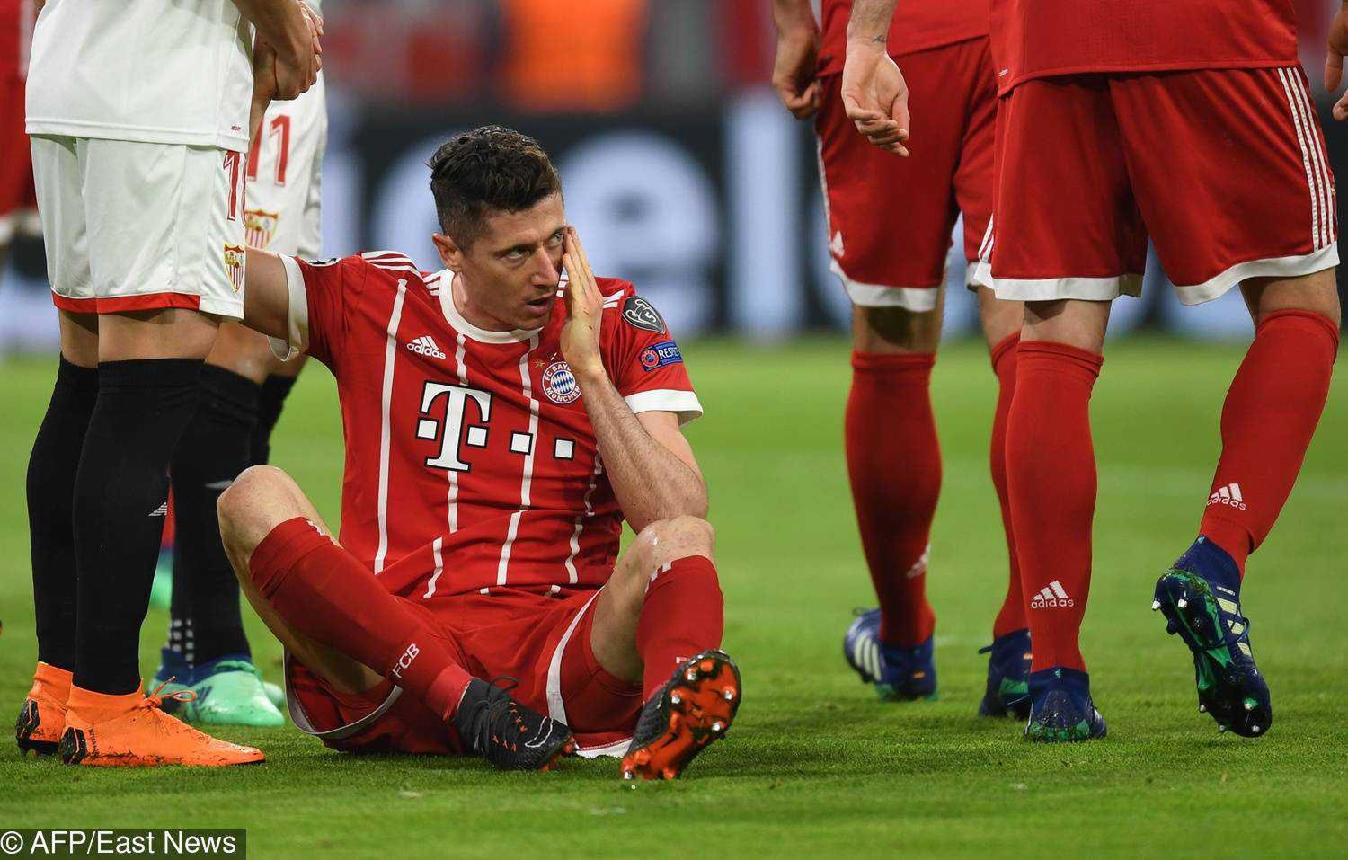 Robert Lewandowski z podbitym okiem na meczu FC Sevilla – Bayern Monachium