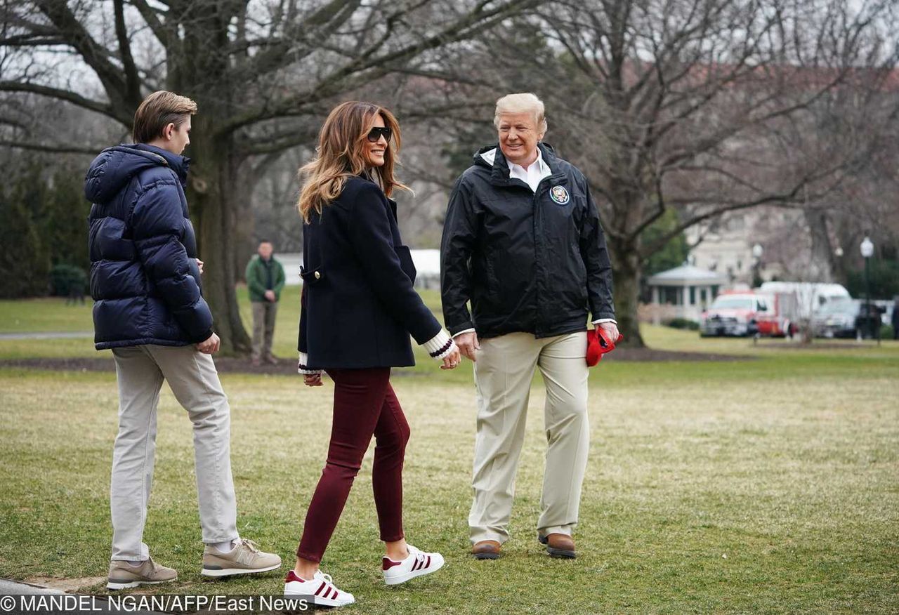 Melania Trump, Donald Trump i Barron Trump w Alabamie