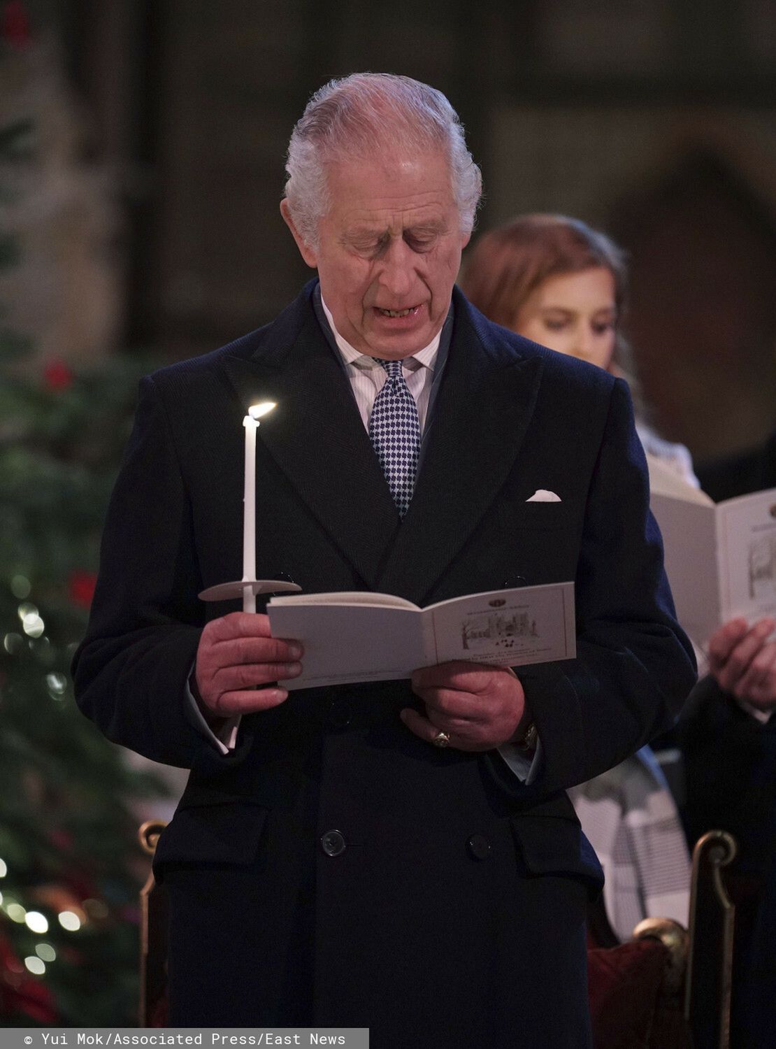 Britain King Charles III during the 'Together at Christmas' Carol Service at Westminster Abbey in London Saturday, Dec. 24, 2022. (Yui Mok/Pool via AP)