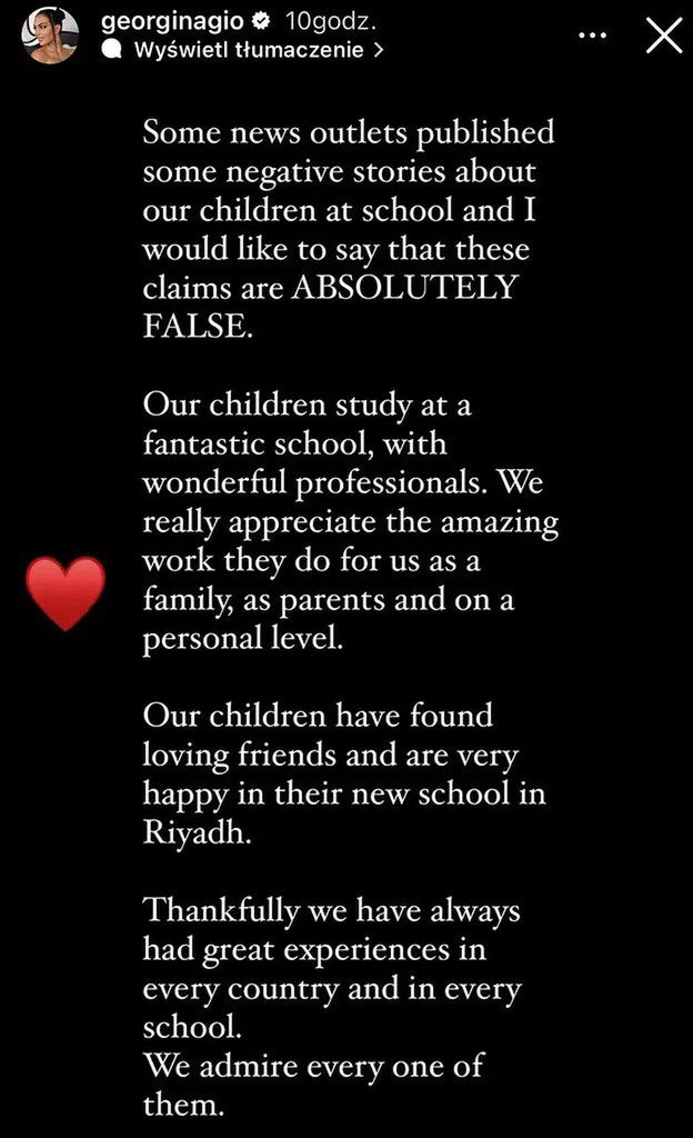 Oświadczenie Georginy Rodriguez