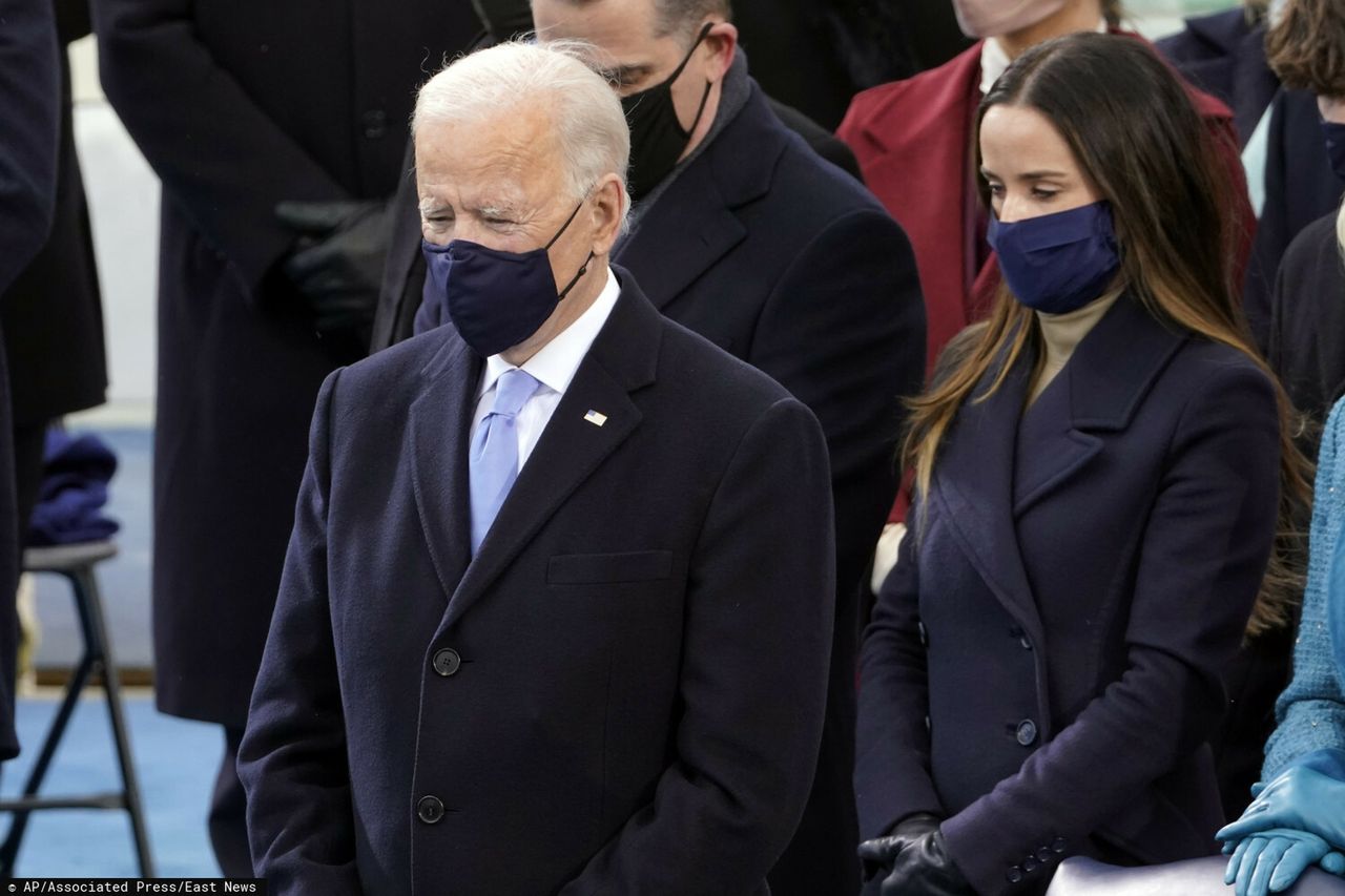 President-elect Joe Biden, prays with his daughter Ashley Biden before he is sworn in as 46th president of the United States during the 59th Presidential Inauguration at the U.S. Capitol in Washington, Wednesday, Jan. 20, 2021. (AP Photo/Andrew Harnik)