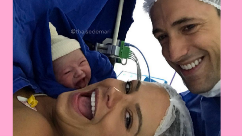 Thaise De Mari selfie po cesarce
