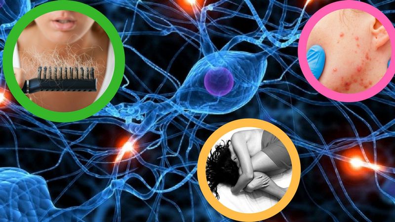 Objawy zmian hormonalnych to między innymi wypadanie włosów, depresja oraz trądzik