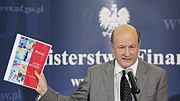 Minister finansów Jacek Rostowski, podczas konferencji nt. spotkania z Grzegorzem Napieralskim