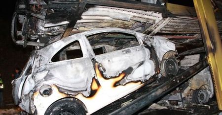 Nowe Fordy Ka spłonęły na autostradzie A4