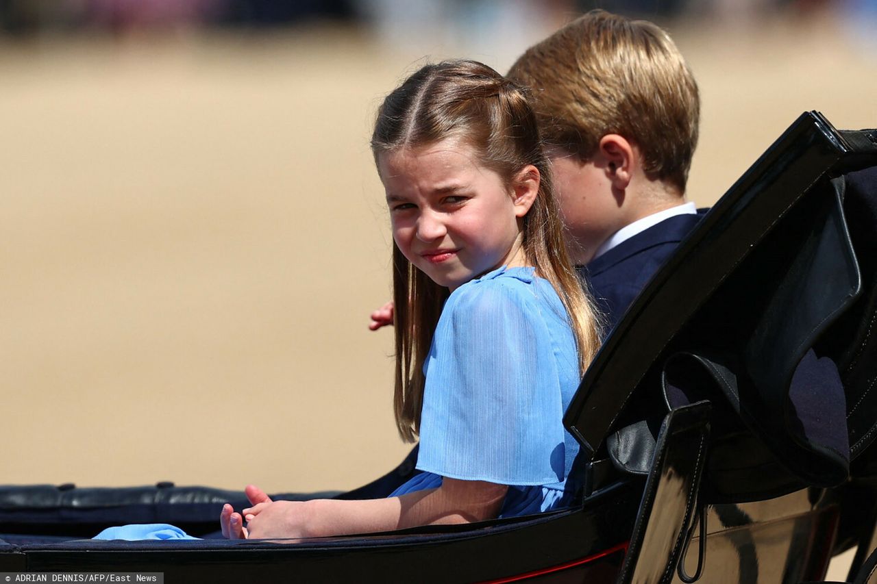 Księżniczka Charlotte, książę Louis, ksieżniczka Charlotte - Jubileusz królowej Elżbiety - parada Trooping the Colour 2022