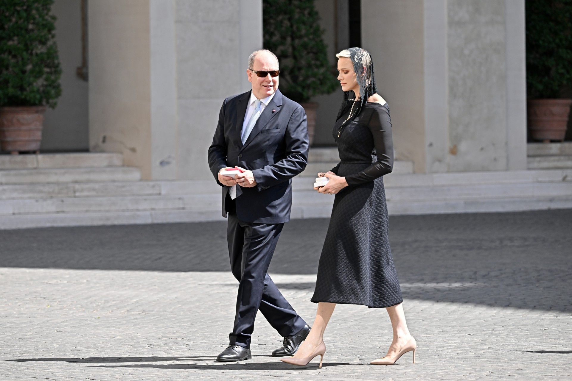 Charlene i Albert w Watykanie