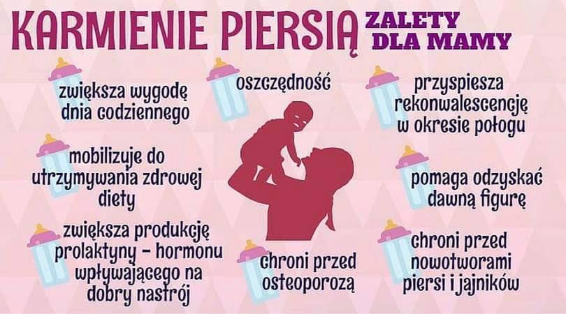 karmienie piersią - zalety dla mamy