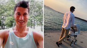 Tata idealny? Robert Lewandowski na spacerze z Klarą