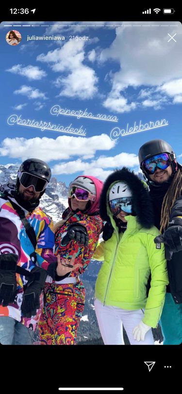 Julia Wieniawa i Baron szaleją razem na nartach w Alpach