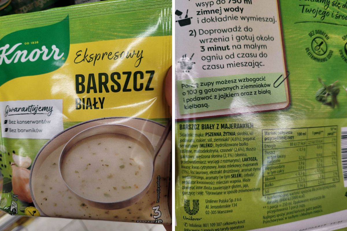 Knorr. &quot;Ekspresowy barszcz biały&quot;