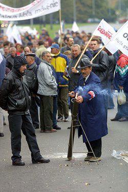 Manifestacja związkowców z Huty Stalowa Wola