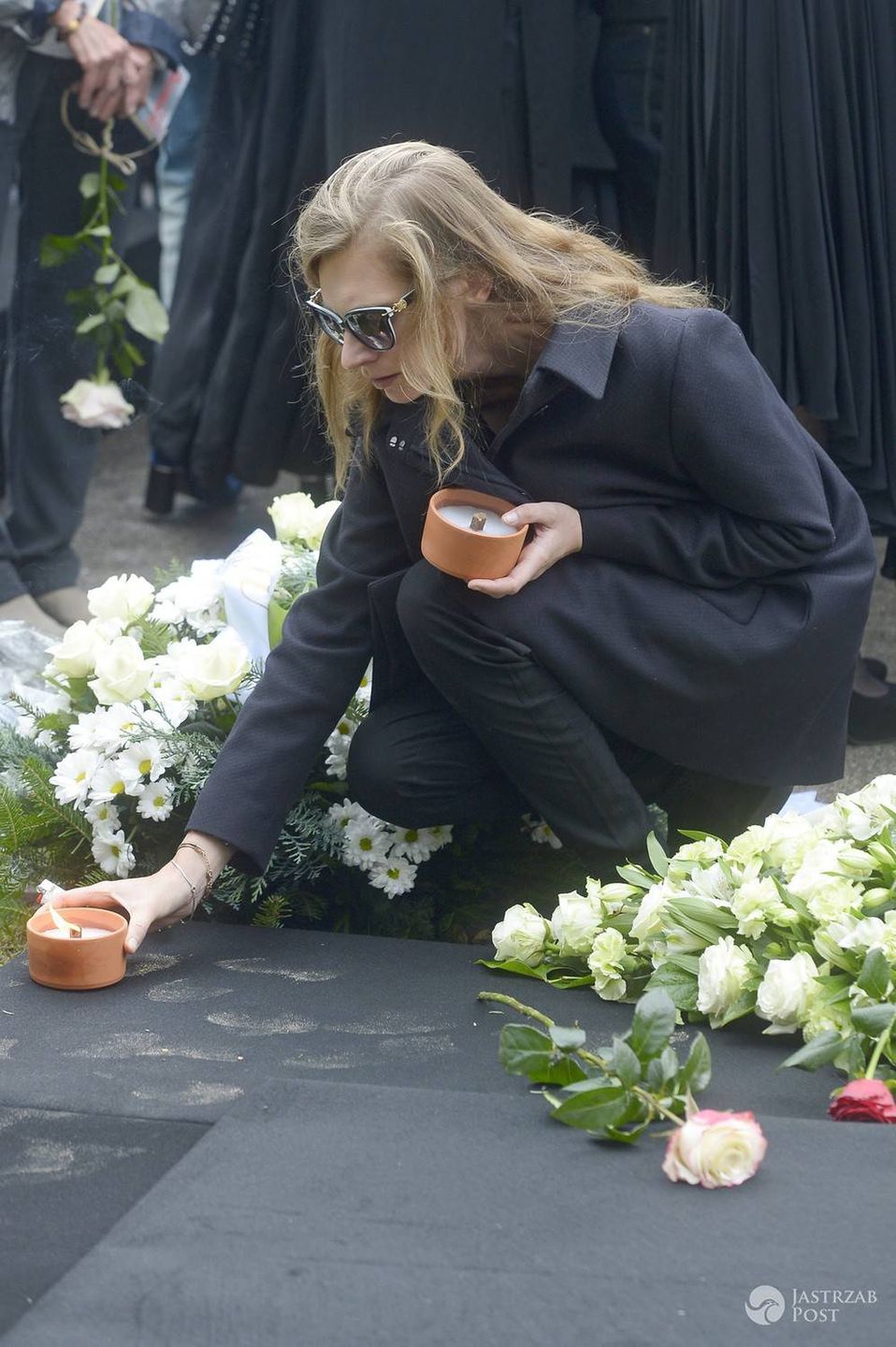 Agata Buzek - pogrzeb Janusza Głowackiego