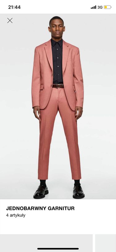 Różowy garnitur męski – Zara