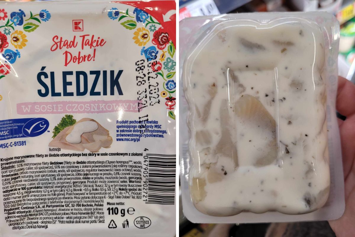Kaufland &quot;Stąd takie dobre&quot;. Śledzik w sosie czosnkowym