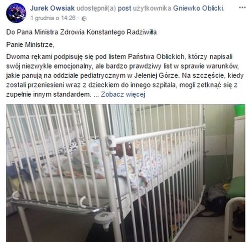 Jurek Owsiak zajął się problemem rodziców na szpitalnych oddziałach