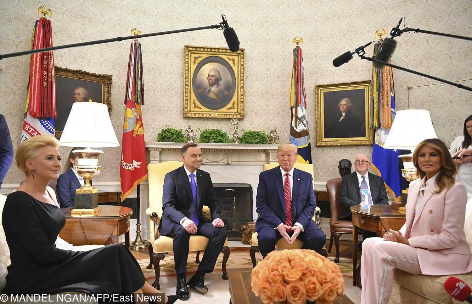 Agata Duda i Andrzej Duda na spotkaniu z Melanią i Donald Trump