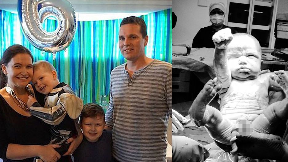 Chłopiec przyszedł na świat z ręką wzniesioną w geście supermana