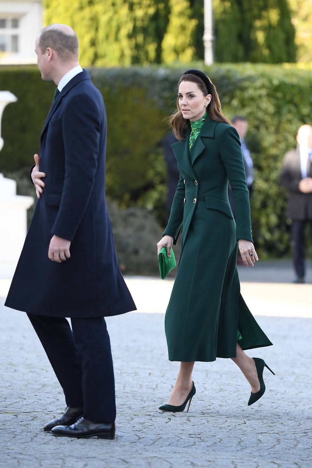 The Duke and Duchess of Cambridge meet with President of Ireland Michael D. Higgins at ??ras an Uachtar?Ain in Dublin, Ireland.  The Royals are undertaking an official visit to Ireland at the request of the Foreign and Commonwealth Office.   The visit, will highlight the many strong links between the UK and Ireland. From its thriving cities to rural communities, the programme will take in Ireland???s rich culture, its impactful community initiatives and spectacular scenery. Following Her Majesty The Queen???s historic visit in 2011, the visit will also focus on the relationship between the two countries, and build on the theme of remembrance and reconciliation.    Pictured: Prince William,Duke of Cambridge,Duchess of Cambridge      World Rights,