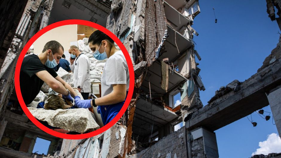 Ukrainka została przysypana ziemią w czasie ataku rakietowego