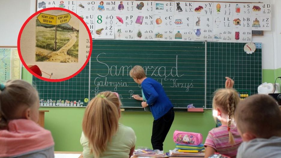 Mama pokazała obrazek z podręcznika szkolnego. "Jakaś sugestia?"